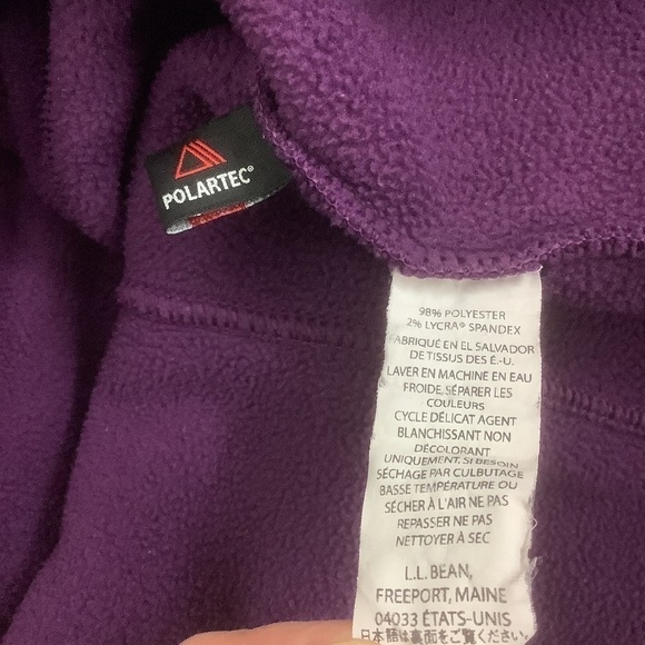 L.L.Bean Quarter Zip Purple Polartec Fleece Jacket XS - Picture 11 of 12